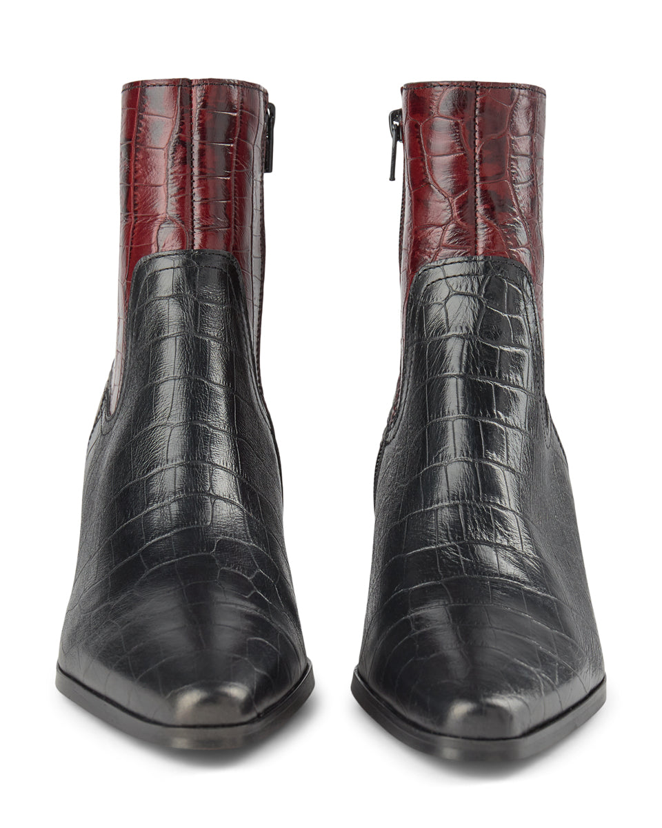 Georgia Croc Leather Boot BORDEAUX SHOE THE BEAR COM