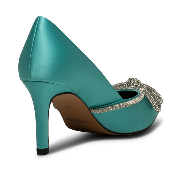 Harper Bow Heel Satin TURQUOISE – SHOE THE BEAR COM