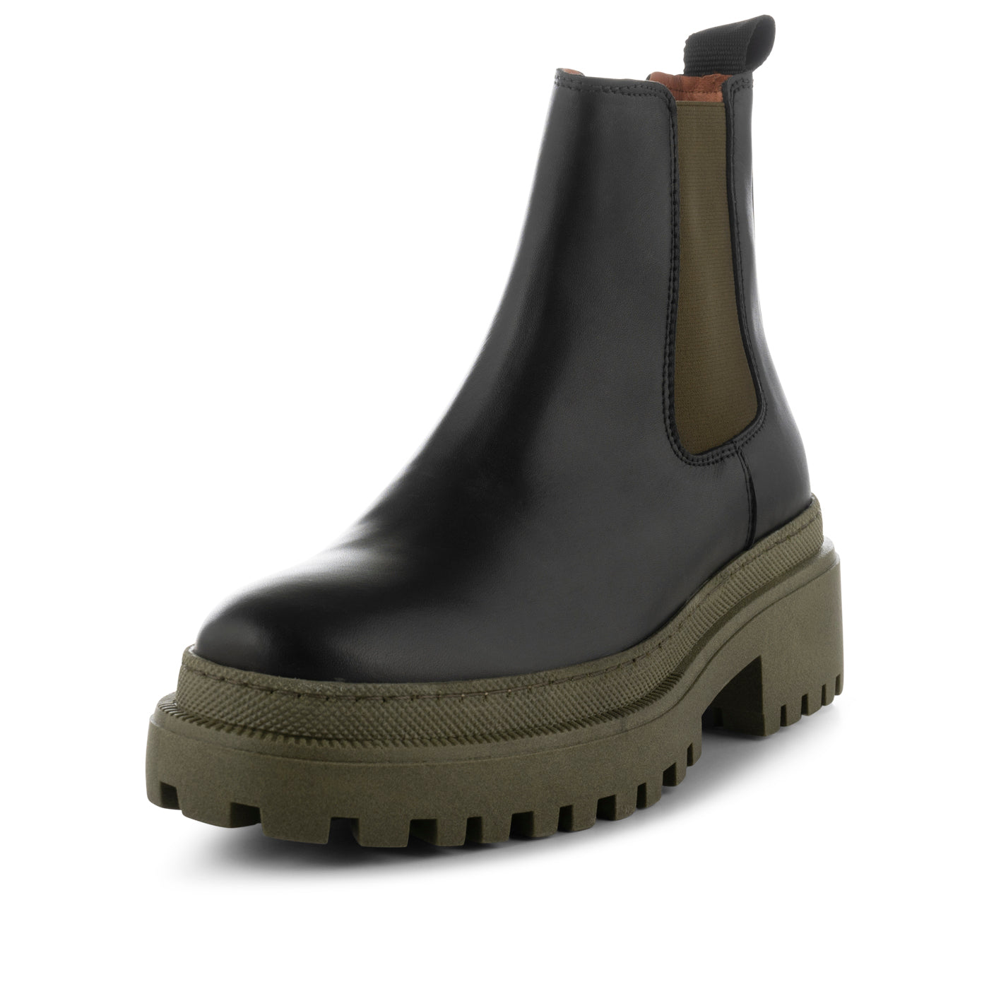 SHOE THE BEAR WOMENS Iona chelsea boot leather Boots 878 BLACK/KHAKI