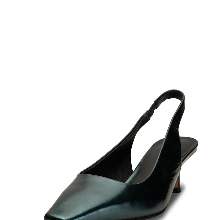 Maxine slingback leather - TEAL METALLIC – SHOE THE BEAR - COM