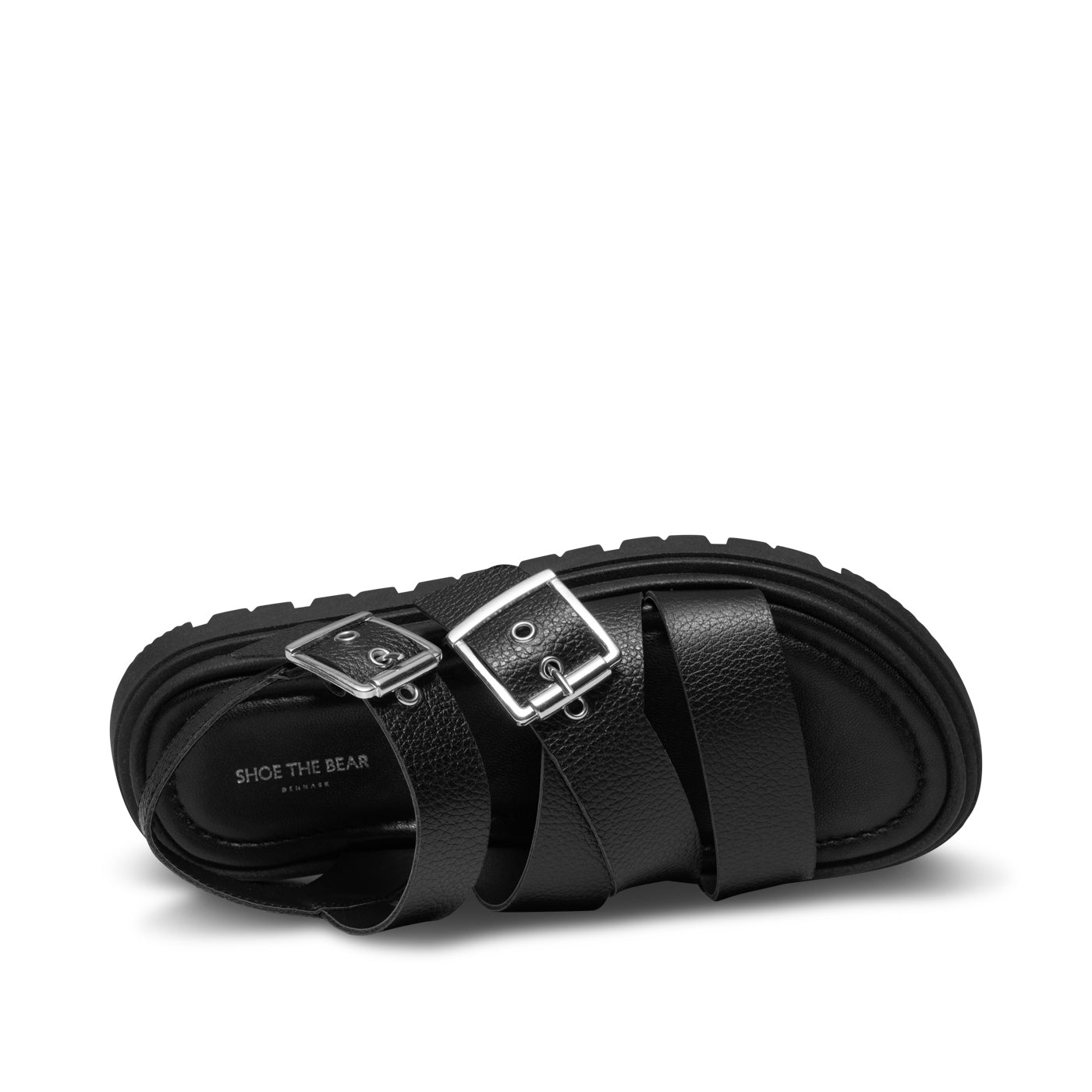 SHOE THE BEAR WOMENS Rebecca Buckle Leather Sandal Sandals 110 BLACK
