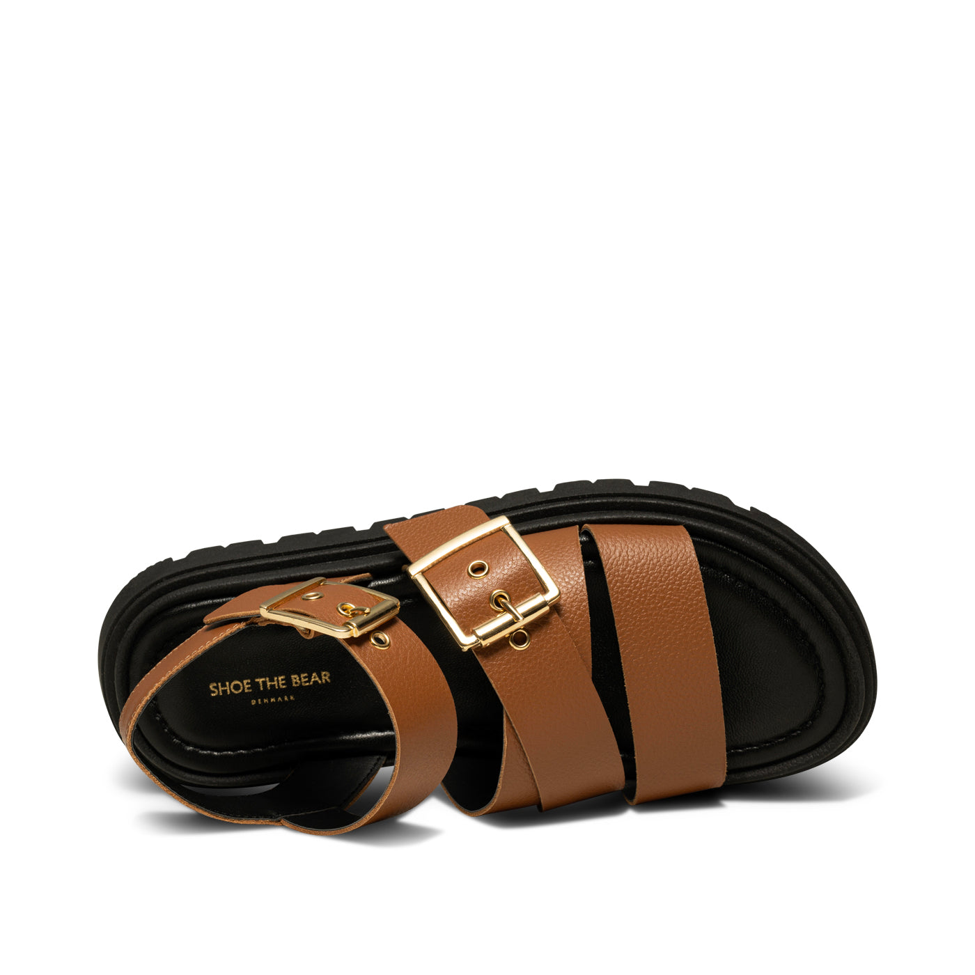 Rebecca Buckle Leather Sandal - COGNAC – SHOE THE BEAR - COM