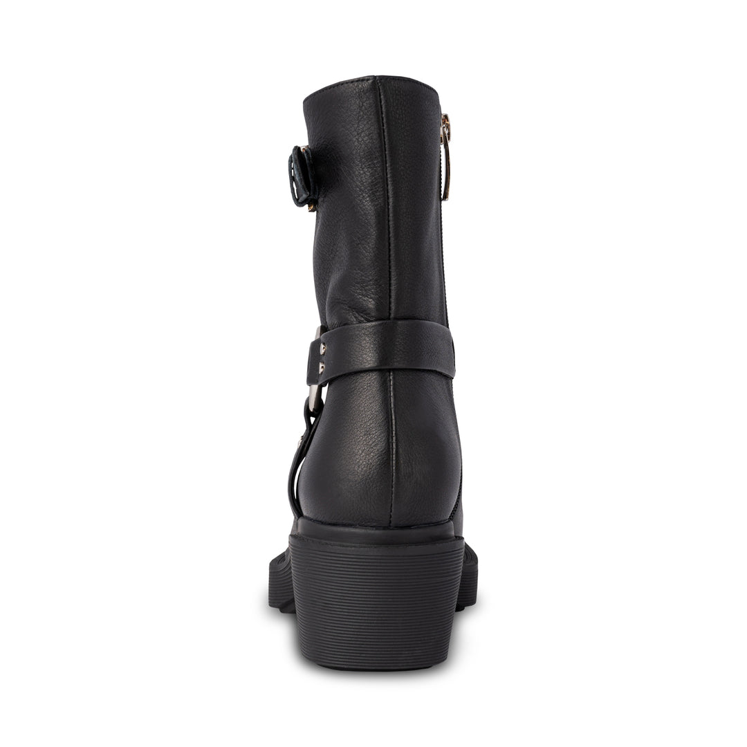 ショートブーツ・ブーティ DEINET TEDDY BEAR BUCKLE BOOTS IN BLACK Amina Biker - Black – SHOE THE BEAR - COM