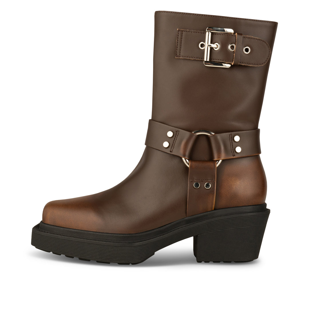 ミドルブーツ YASE 65cm Air Commando Sole Horsehide Boots Brown Women's Leather Work Boots - San Jose 6