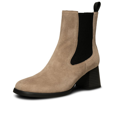 SHOE THE BEAR WOMENS Lila Chelsea Suede Boots 160 TAUPE