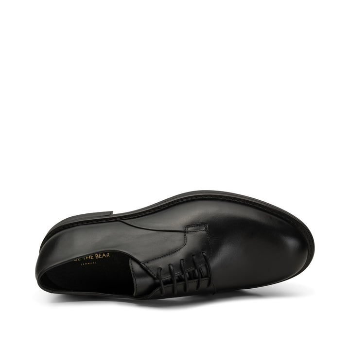 【WALTER STEIGER】BLACK PLAIN DERBY SHOES Walter Steiger Black Suede Leather Lace Up Low Heel Oxfords