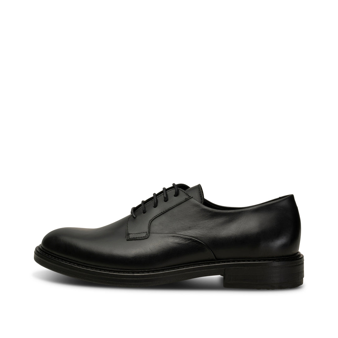 【WALTER STEIGER】BLACK PLAIN DERBY SHOES Stanley_Derby_Leather-Shoes-