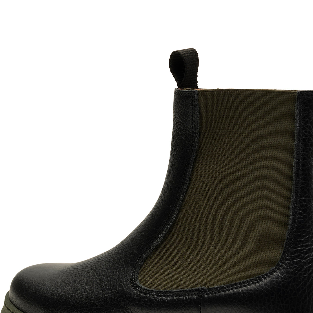 Tove chelsea boot leather - BLACK/KHAKI – SHOE THE BEAR - COM