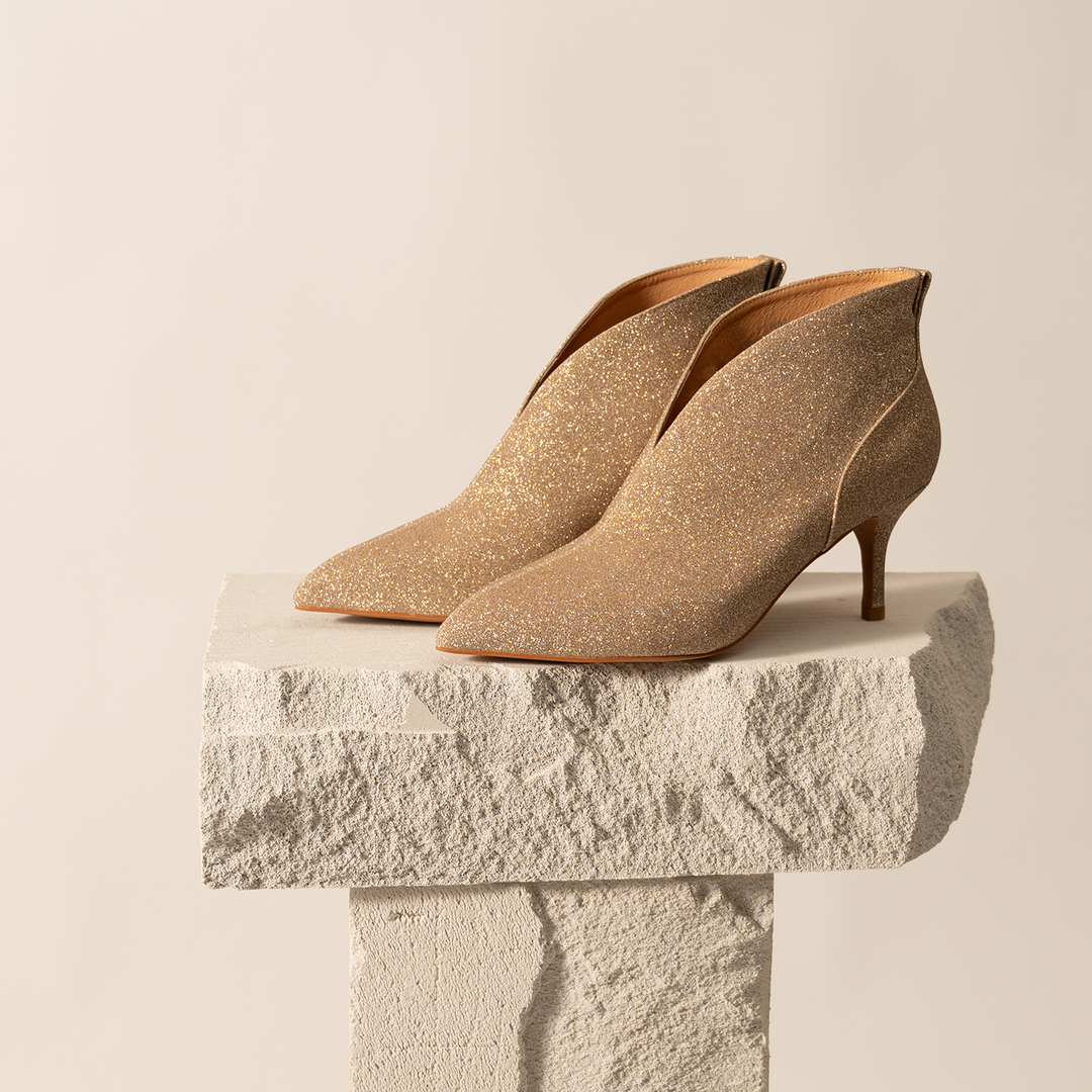 Valentine low bootie glitter GOLD GLITTER – SHOE THE BEAR COM
