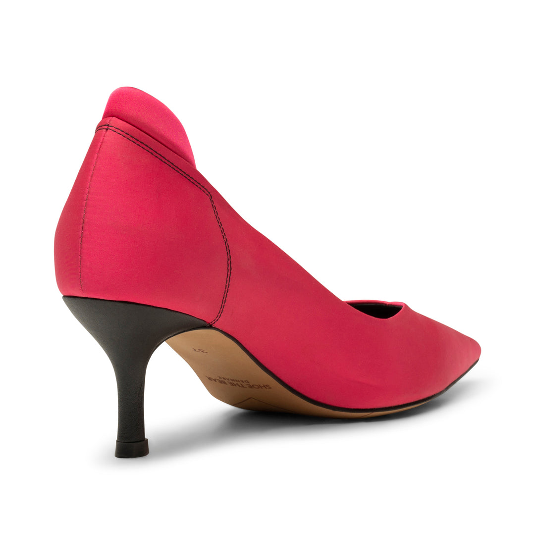 Pink satin kitten heels top