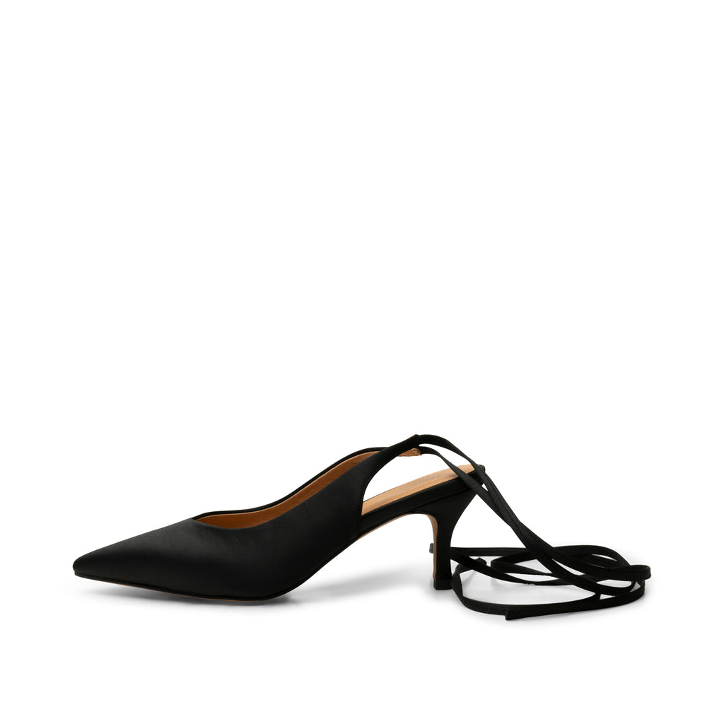 Amia tie up pump satin BLACK SATIN SHOE THE BEAR COM