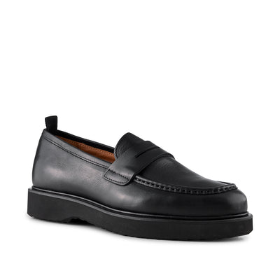 SHOE THE BEAR MENS Cosmos loafer leather Loafers 110 BLACK