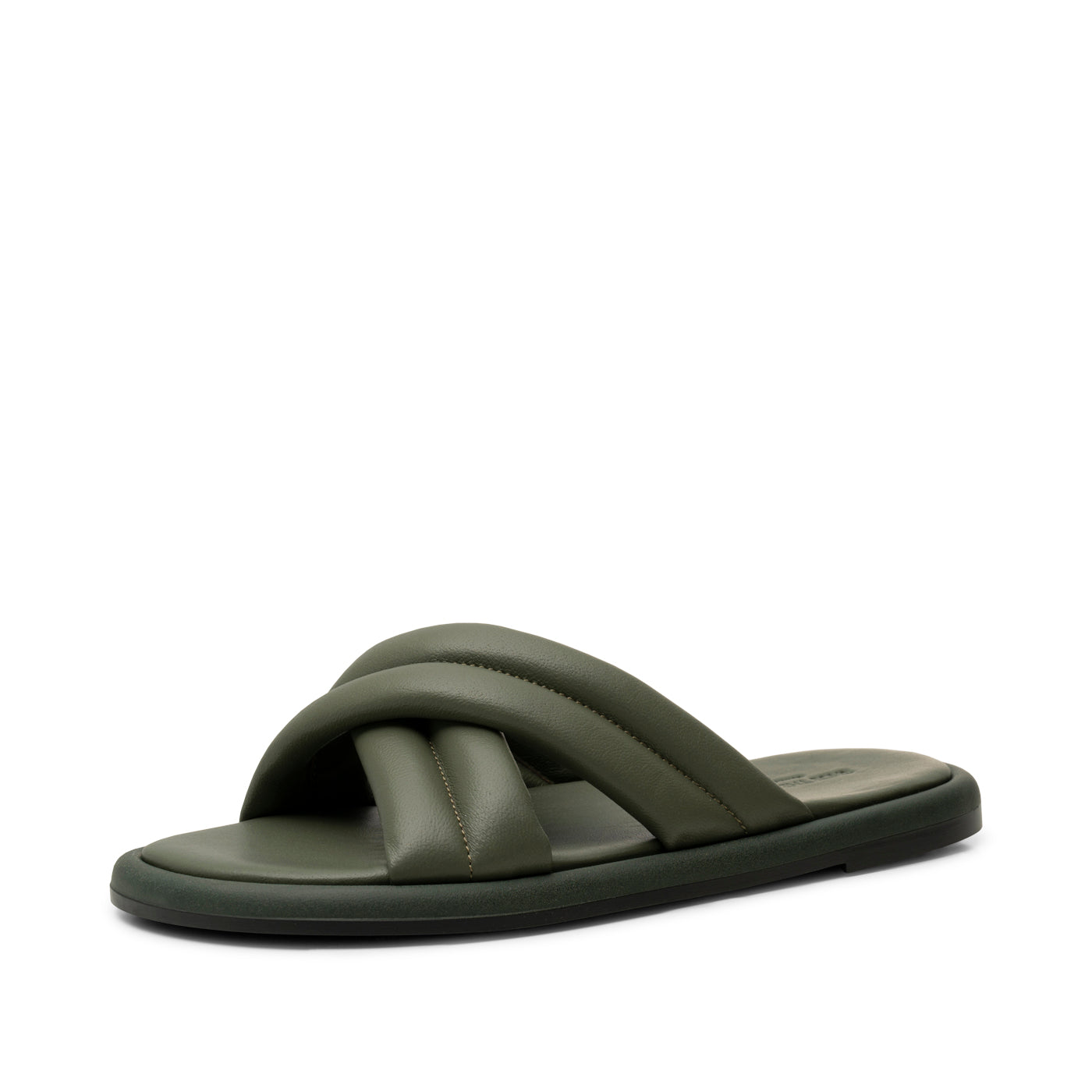 Mule Green Cross Ladies Slippers Lotta Mule Leather ALGAE – SHOE