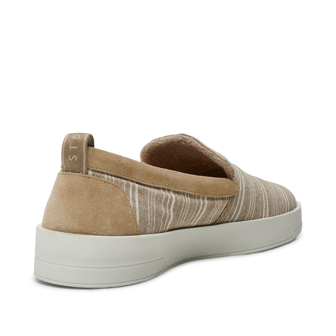 argue×U-DOT SLIP-ON NUDE BEIGE Noah slip-on textile - SAND STRIPE – SHOE THE BEAR - COM