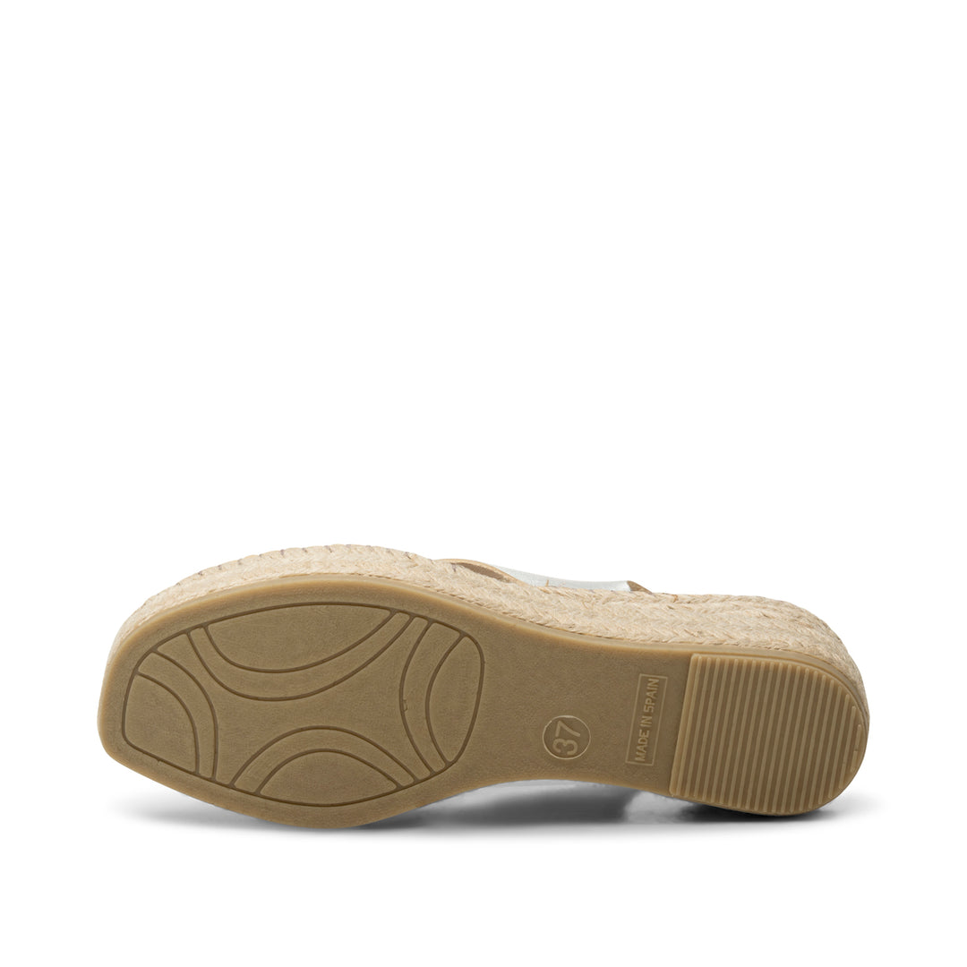 お早目に新作セール!トリーバーチ STRIPE ELASTIC ESPADRILLE Orchid wedge leather - SILVER – SHOE THE BEAR - COM