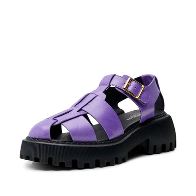 SHOE THE BEAR WOMENS Posey sandal shiny leather Sandals 915 VIOLET