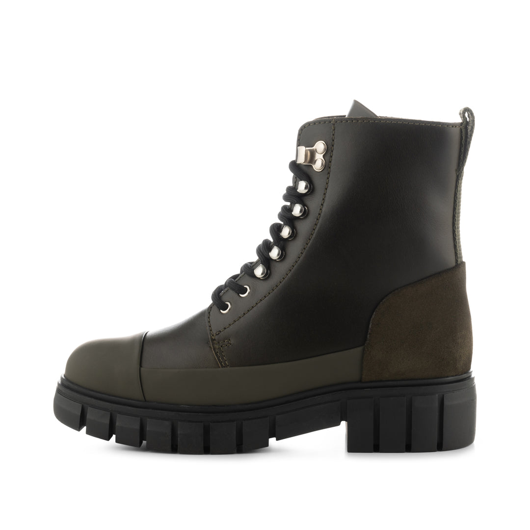 Khaki leather boots shop