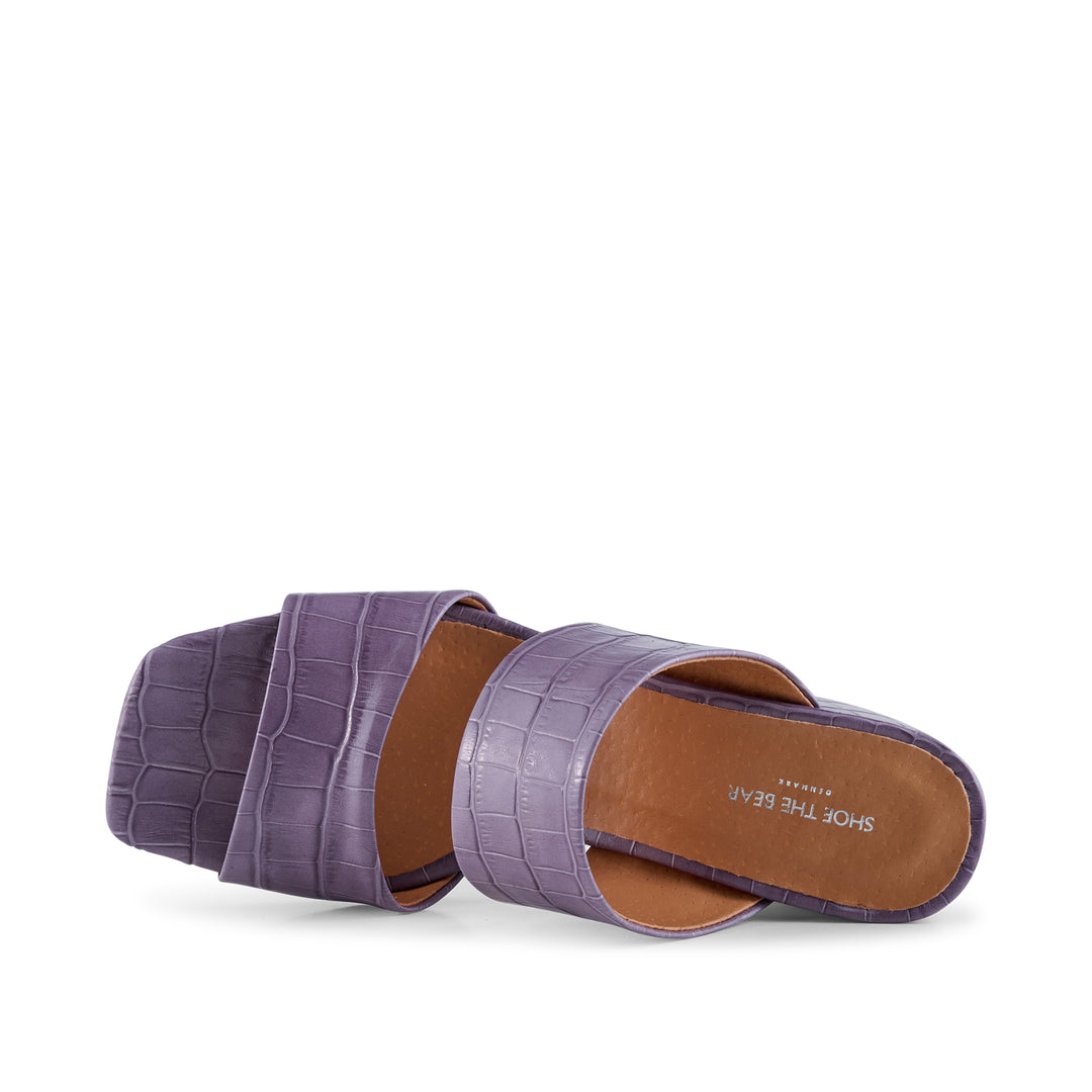 Runa mule leather - LAVENDER CROCO – SHOE THE BEAR - COM