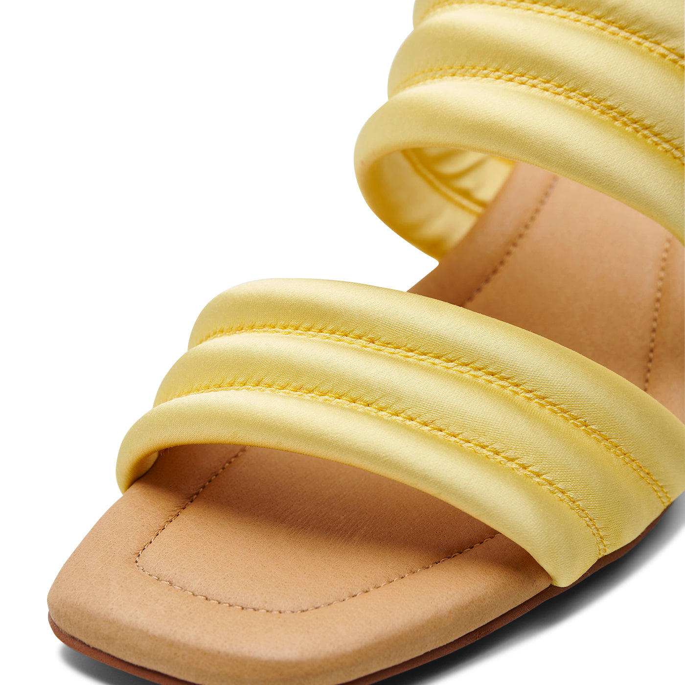 SHOE THE BEAR WOMENS Sylvi heel textile Heel Sandals 924 BUTTER SATIN