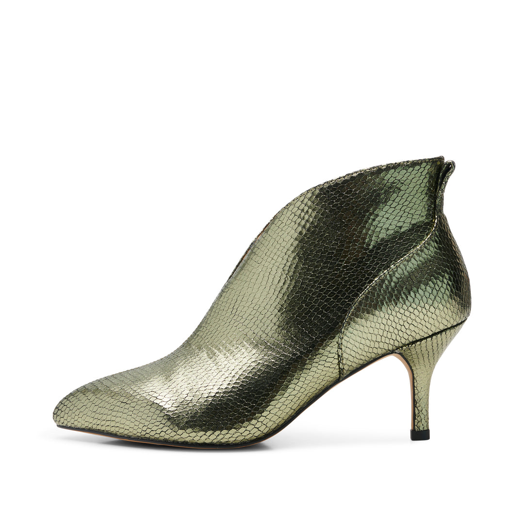 Valentine Leather Low Cut Bootie SILVER OLIVE SHOE THE BEAR COM