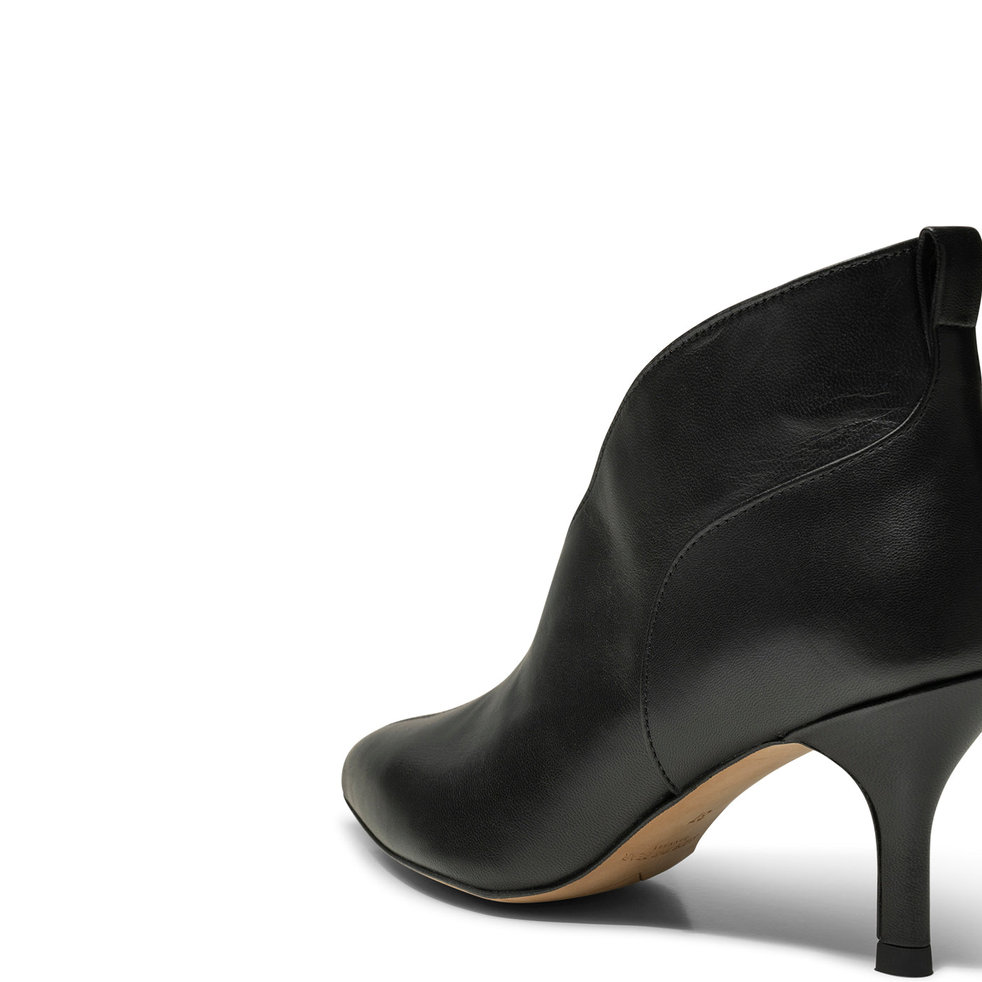 Black Pointed Toe High Block Heel Ankle Boot
