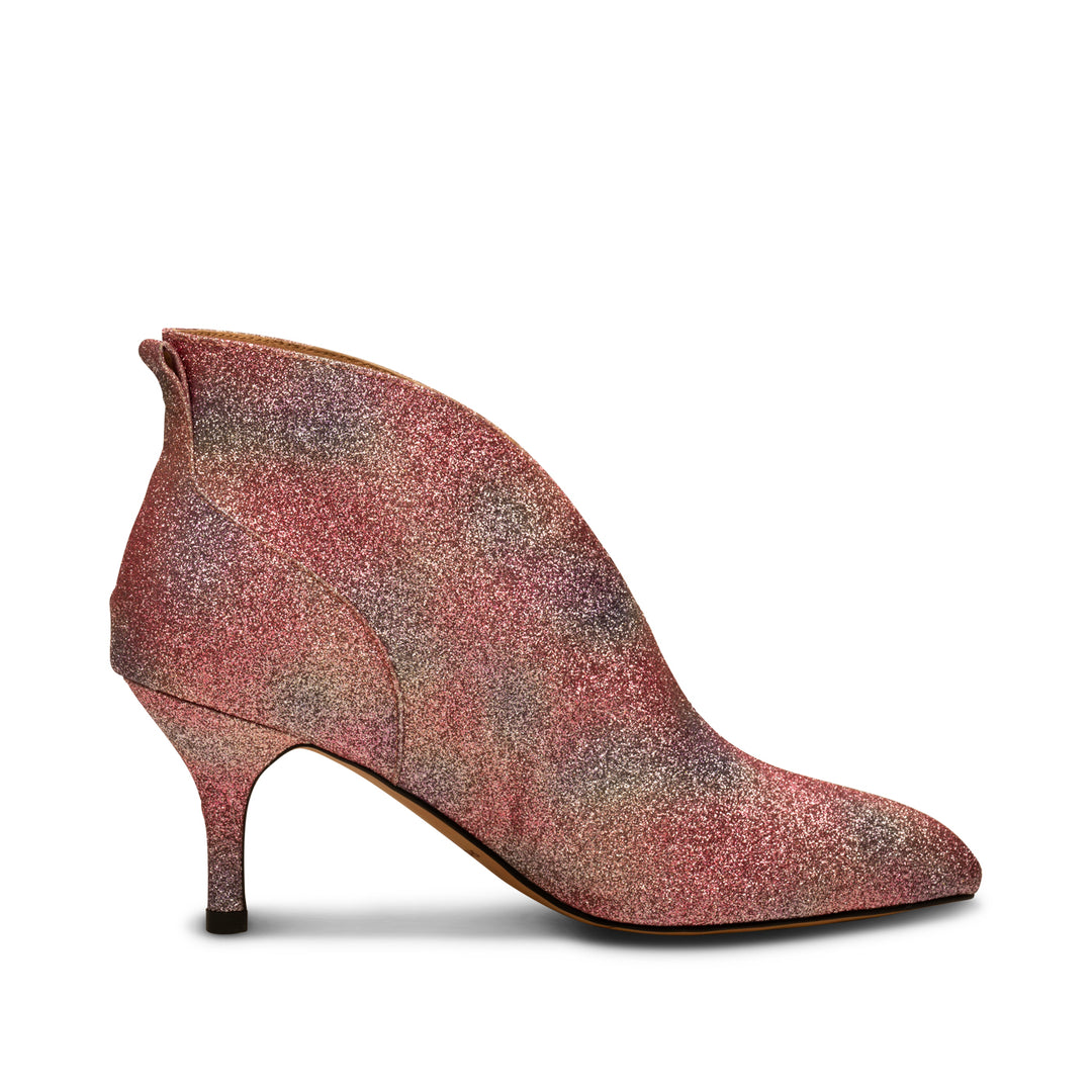 Booties with glitter heel sales