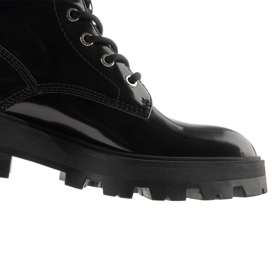 Shine leather boots hotsell